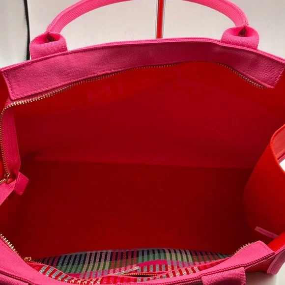 Vibrant Pink and Red Tote Bag - Picture 4 of 5